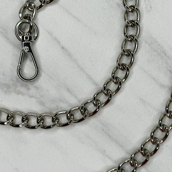 Silver Tone Chain Link Purse Handbag Bag Replacement Strap - Picture 12 of 13